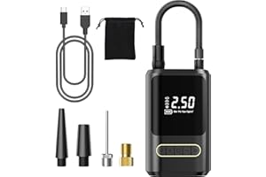 ENRIPRT 6000mAh Tragbarer Luftkompressor,150PSI Mini Auto Reifenpumpe Wiederaufladbarer Elektrischer Kompressor Fahrradpumpe mit großem Bildschirm und Notbeleuchtung, für Autos, Motorräder, Fahrräder