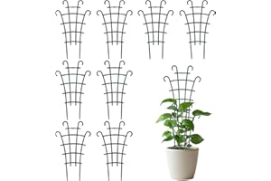 Gjinxi 8PCS Wave Plastic Climbing Plant Support Trellis, Green, Classic, Matte Finish, Perfect for Houseplants, Potted Plants, Garden, Backyard, Flowers, Vine