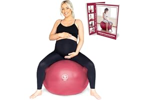 BABYGO Ballon d'exercice Enceinte Ball Bureau Enceinte Yoga Pezziball | Comprenant Un Livre de Grossesse pour l'accouchement et la Remise en Forme