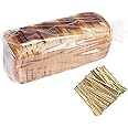 Morepack Bread Bags With Ties,100Pieces 18x4x8 Inches Reusable Plastic Bread Bags for Homemade Bread Gift Giving,Clear Bread Loaf Storage Bags
