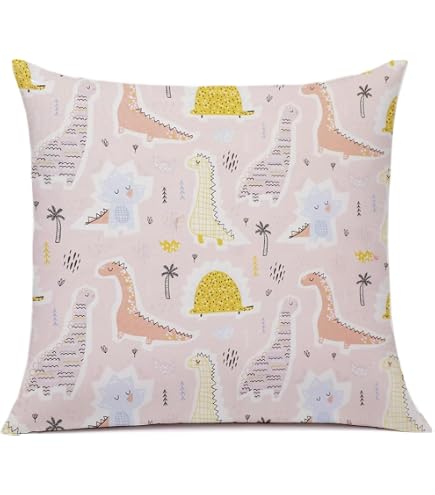 Housse De Coussin Enfant 40x40cm Coton Bio - Motif Animaux Forêt, Fermeture éclair, Blanc