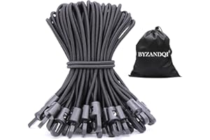 ‎BYZANDQI BYZANDQI Spanngummi mit Haken 50 Stück, Expander mit Haken 15 cm, Planenspanner Zeltgummis Gummispanner Planengummi Expanderschlingen für Planen Zelt Net Camping