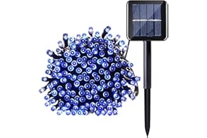 Lamker 20M 200LED Guirlandes Lumineuses Solaires Exterieure Étanche 8 Modes Bleu Lumière Guirlande pour Jardin Terrasse Balcon Fenêtre Clôture Arbre Noël Mariage Fairy Lights Lumineuse Décoration