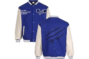 HVECZIXP Chaqueta de Beisbol Hombre Abrigo Baseball Americano, Chaqueta Universitaria Unisex para la Calle con Bordados