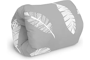 AMILIAN Cuscino per allattamento con imbottitura; cuscino per allattamento, manicotto: circa 22 x 20 cm, per viaggiare; tunnel per braccia, per allattamento; piuma grigia