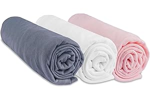 Easy Dort Lot de 3 Draps Housse 40x80 cm Extensible pour Couffin Berceau Nacelle | Coton | Gris Blanc Rose | Respirant | Sommeil sain | Certifié Oeko Tex | Fabriqué en Europe