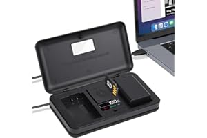 PALOGREEN Inteligentna ładowarka do akumulatora Fujifilm NP-W126/NP-W126s, Fuji X-T3, X-T2, X-T1, X-A5, X-E3, X-E2, X-E1, X100F, X-H1, X-M1, X-Pro2, X-Pro1, X-T20, X-T10