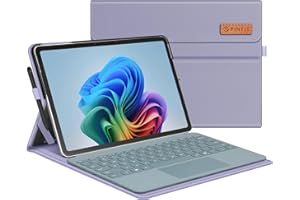 FINTIE Case for Microsoft Surface Pro 12 Inch 1st Edition (2025), Multiple Angle Viewing Portfolio Business Cover with Pocket & Stylus Holder, Compatible with Type Cover Keyboard, Lilac Purple
