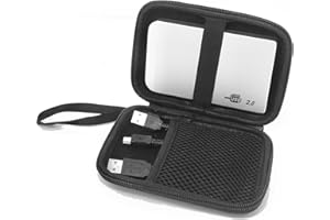 LUPO Hard Drive Case - Portable Shockproof EVA Hard Carry Pouch for External Hardrive and Cables - Lightweight Protective - for 2.5 Inch WD Western Digital, Toshiba, Buffalo, Hitachi, Seagate, Samsung