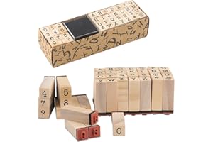 ZDNT 40 Pcs Wooden Rubber Stamps Kit,Alphabet Stamps,Capital Letter Numbers and Symbol Mini Letter Stamps and Ink Pad Set,Letter Stamp for Art, Crafts, Card Making