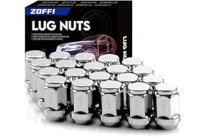 ZOFFI Dadi per ruota M12 x 1,5, ricambio per Ford Fiesta Focus Fusion Aftermarket – 20 pezzi sedile conico cromato, dadi esagonali da 19 mm