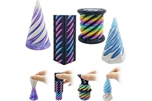 Yeefunjoy 4PCS Impossible Cone, 3D Stampato Spiral Cone Giocattolo Fidget Sollievo da stress Cilindro Quadrato Impossibile Piramide Scultura Passthrough Desktop Decorazioni per Bambini Adulti Regalo