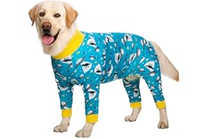 NOTHER Dog Clothes,Lovely Elastic Dog Pajamas Sleeping Clothes Anti-hair Dust-proof Four-legged Garment Jumpsuit Clothes for Medium Dogs Large Dogs (32, Blue)