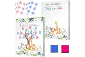 YANSYUN Albero delle impronte digitali per rivelare il genere, Albero delle foglie per impronte digitali per rivelare il genere della giungla, Decorazione su tela ricordo per rivelare il genere (jungle)