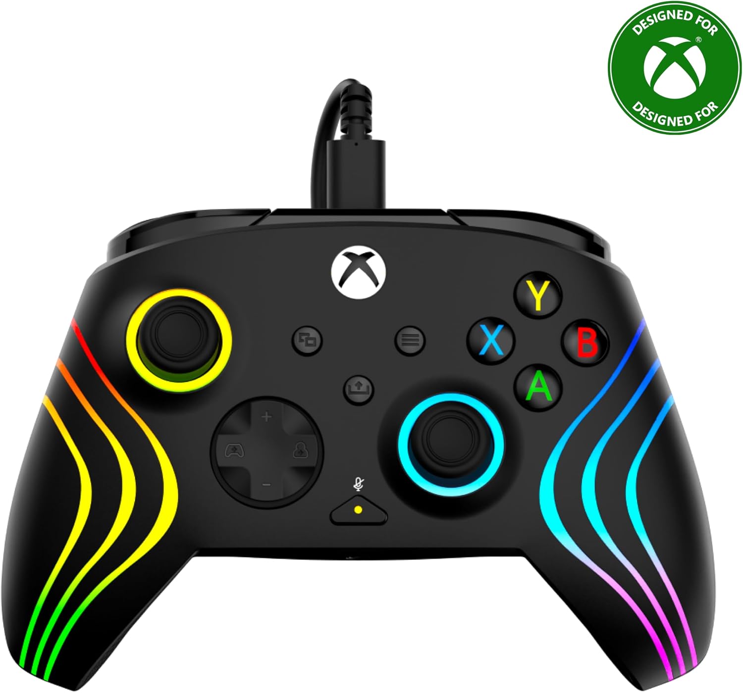 Turtle Beach Afterglow Wave Black Wired RGB Gaming Controller with Mappable Buttons, Hall-Effect Hair Triggers and Audio Controls. Licensed for Xbox Series X orS, Xbox One & Windows