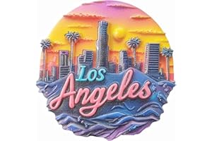 WEDAREGO Calamita da frigorifero 3D di Los Angeles USA, regalo souvenir, in resina, fatta a mano, magnete per frigorifero di Los Angeles, collezione di decorazioni per la casa e la cucina