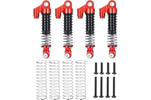 AXspeed Aluminum Long Shock Kits for Adjustable Shock Absorber Damper for 1/18th TRX4M TRX4-M Bronco Defender RC Car (Red)
