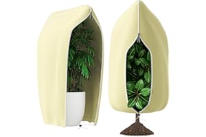 Pflanzenschutzhaube 2 Stück Größe Groß, Winterschutz für Pflanzen Frostschutz, Reißfest, mit Reißverschluss Zugband, Wiederverwendbar, Atmungsaktiv Winterschutz für Palmen, Olivenbaum Kübelpflanzen