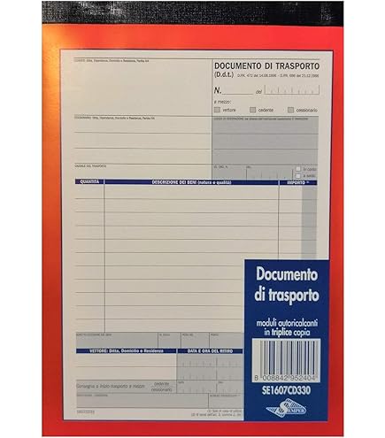 Blocchi Documento Di Trasporto Multiart - 5 Blocchi Da 50 Moduli A 2 Copie