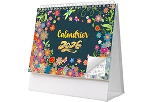 AEYAKA Calendriers de Bureau 2026 Calendriers Novembre 2025 à Décembre 2026, 20 x 20,5 cm Français C08