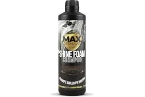 MAX DETAIL-LAB - Shine Foam - Shampoo Auto Schiuma Attiva Lavaggio PH Neutro, Snow Foam Finitura Gloss, Detergente Sapone Esterno con Cera, Pulizia Detailing Professionale Lava Car Moto 500ml
