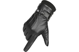 Philicoco Guanti Uomo Invernali Touchscreen, Antivento e Antiscivolo in Morbida Similpelle con fodera di alta qualità, per Guida, Campeggio e Sport All'aperto