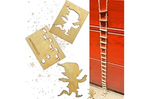 Qeioauek Wichtel Zubehör Fußabdruck Schablone,Gnome Streich Strickleiter,Wichtel Schablone,Wichtel Baustelle,Weihnachtsdeko Indoor Elf,für Böden,Fensterdekoration