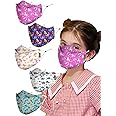 PRIVIU Kids Face Masks for Girls & Boys 3 to 8 Years, Washable Reusable, 3D Comfortable Face Mask with Adjustable Earloop, 4 Layer with Pure Cotton Inner Cloth