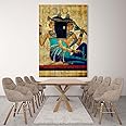 bpa Old Egyptian Panel Papyrus And Hieroglyph Retro Vintage Style, Canvas wall art painting, Multicolour, Canvas, 1 Piece, 40 x 60 cm By(®)