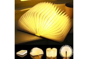 ‎LOVUMMOR LOVUMMOR Buchlampe, Magnetische LED Buch Licht Stimmungslicht, Buch Lampe/Nachttischlampe/Tischleuchte/Dekorative Lichter/Nachtlicht Kinder, USB Aufladbar 360° Faltbar Holz Geschenk (14.5x11x2.5cm)