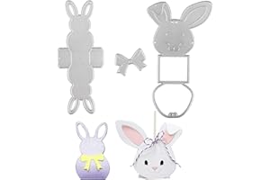 UFLF 2 Stücke Ostern Stanzschablonen Geschenkbox Hase Box Stanzen Klein Süßigkeitenbox Metall Prägeschablonen Stanzformen Cutting Dies für DIY Scrapbooking Karten Handwerk Geschenk Homedeko