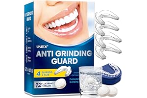 UNIEDI Knirscherschiene Für Nacht, 2 Größen, Mouth Guard, 4 Formbare Mundschutz zum Zähneknirschen, Gegen Bruxismus und Zähneknirschen Transparent
