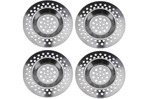 TRAUMARKEU Filtro da Scarico per Lavandino.4 Pezzi Protezione per lo Scarico in Acciaio Inox(Ø 73mm Esterno Ø 45mm Interno)Cucina Sink Strainer.Filtro per Lavello da Bagno per Raccogliere Capelli,Lavelli,Vasca