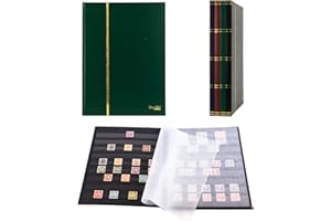 PROPHILA COLLECTION Album pour timbres, 16 pages, intérieur noir (couv. vert)