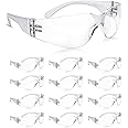 amoolo Safety Glasses (Pack of 24), Impact and Scratch Resistant Crystal Clear Lens-Protective Eyewear for Lab, Industrial, Carpentry, Shooting, Sports, and More (Clear Frame)
