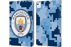 Head Case Designs Officially Licensed Manchester City Man City FC Bluemoon Digital Camouflage Leather Wallet Case Compatible With Apple iPad Air 11 2020/2022/2024/2025