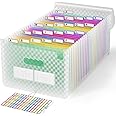 ABC life 26 Pockets Accordian File Folder Organizer Letter Size Expanding File Folder, A4 Portable Document Paper School Organizer, Expandable Multicolor Accordion Filing Folders with Labels(Green)