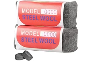 OUTALIZ Lana D'acciaio,2 Rotoli di Lana D'acciaio 0000,Lanas D'acciaios Tagliabile, Lanas D'acciaios per la Lucidatura dei Metalli, per Riempire Buchi e Crepe nei Muri, per Pulire e Lucidare