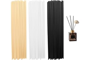 HEXINYIGJLY Raumduft Duftstäbchen Nachfüllpack,240 Stück Duftstäbchen Schwarz Weiß Naturfarben 20 cm x 3 mm Rattanstäbchen für Raumduft Stäbchen Nachfüller,Lange Diffuser Stäbchen für Aroma Ätherische Öle