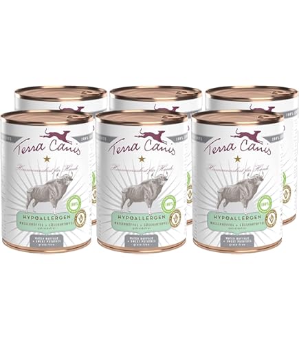 Terra Canis Wild, aardappel, appel en veenbessen, graanvrij natvoer, 6 x 400 g, premium hondenvoer in 100% levensmiddelenkwaliteit, alle grondstoffen, rijk, gezond en glutenvrij