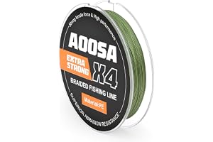 AOOSA flätad fiskelina | Stark PE-resistent fisketråd, fiskelina med flera trådar för saltvatten och sötvattenfiske
