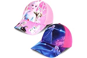 RTLIICM Froze Girls Baseball Cap,2Pcs Girls Baseball Cap,Adjustable Breathable Summer Hat for Childrens,Pre Curved Hat for Outdoor Sports Summer