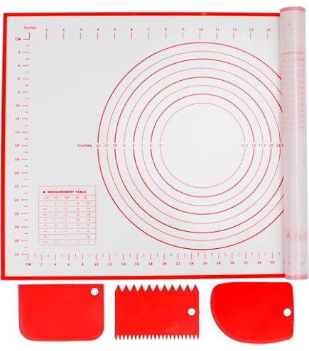 Tapis à Pain En Silicone 2 Pièces Avec Raclette Et Pinceau - Antiadhésif, Réutilisable, Pour Pain Maison Facile