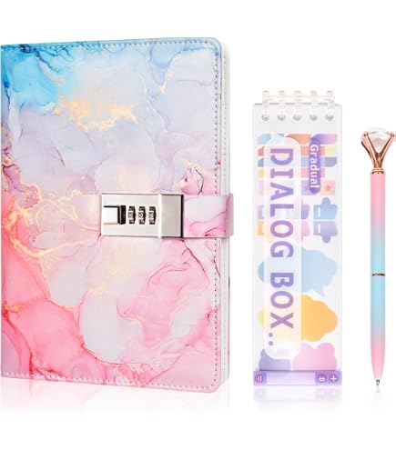 Journal Intime Avec Cadenas à Code Pour Filles 8-14 Ans - Motif Arc-en-ciel, Inclut Un Stylo, 18.3x14 Cm, Cadeau Idéal - 11