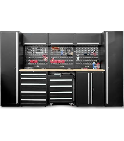 Werkstatteinrichtung GLC6000A Werkbank Baukastensystem Mit Lochwand Un – Garage Parts