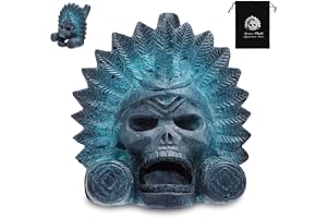 XPJBKC Skrikande Aztekisk Dödsflöjt, Aztec Death Whistle, 125 dB Bronsdesign Aztekisk Dödsflöjt med Dragbandspåse, Keramisk Demonflöjt Autentiskt Mänskligt Skrikande Skrik Present