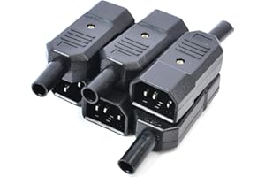 JAVOUKA 10 Pcs C14 AC 250V 10A 3 Pin Male Power Plug with Adapter