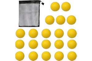 Skibetfo 20pcs Colored Practice Golf Balls Soft Foam Golf Balls with Bag Elastic Golf Training Ball Realistic Feel and Limited Flight for Beginner Indoor Outdoor Garden Backyard Training