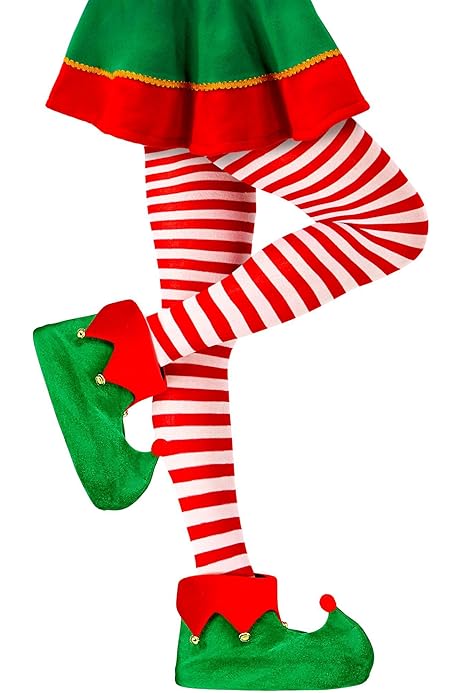 Collant Natalizi Donna | 2 Paia Rosso E Verde | Semi-Opaco Per Costumi E Feste - Foto 2