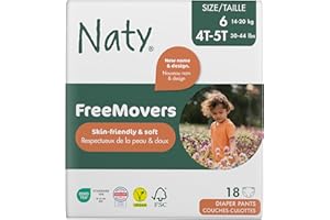 ‎NATY Eco by Naty Pieluchomajtki - Hipoalergiczne i wolne od chemikaliów, bardzo chłonne i przyjazne dla środowiska pieluchomajtki dla chłopców i dziewczynek (rozmiar 6, 18 sztuk)